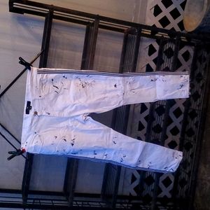 Jordan Craig Legacy edition White Pinstripe Black Paint spill Skinny jeans 40/32